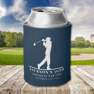 Navy Golf Themed Birthday Par-tee Can Cooler