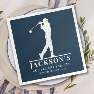 Navy Golf Themed Retirement Par-tee  Napkin