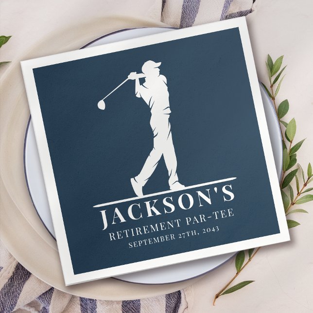 Navy Golf Themed Retirement Par-tee  Napkin (Creator Uploaded)