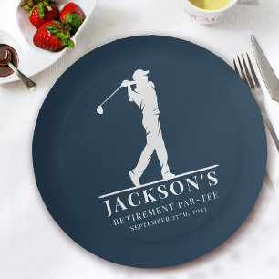 Navy Golf Themed Retirement Par-tee  Paper Plate