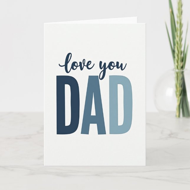 Navy Gradient Dad Father Card (Front)