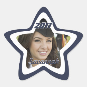 Navy Graduation or Sweet Sixteen Photo Stickers