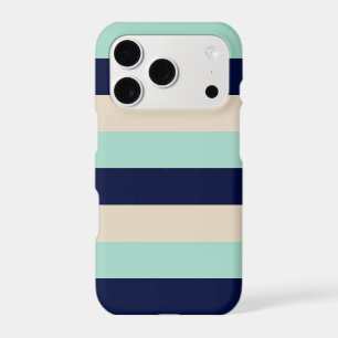 Navy Green and Cream Striped Phone Case