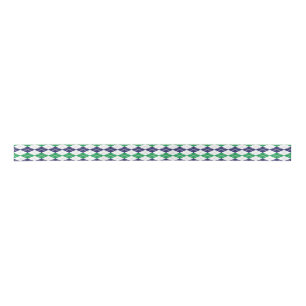 Navy Green and White Argyle Ribbon Satin Ribbon