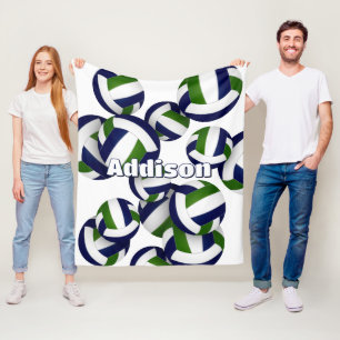 navy green club colours volleyball room decor fleece blanket