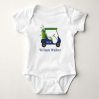 Navy & Green Golf Personalised Baby Bodysuit