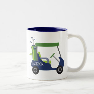 Navy & Green Golf Personalised Mug