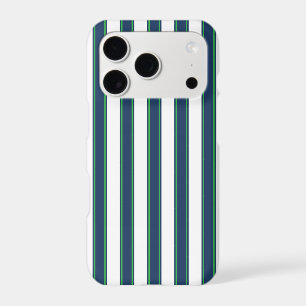 Navy & Green Striped Coastal iPhone Case
