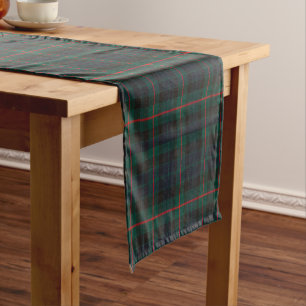 Navy Green Tartan Plaid  Short Table Runner