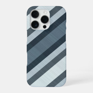 Navy Grey Grey Stripes iPhone 16 Pro Case