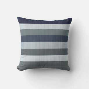 Navy Grey Stripes Cushion