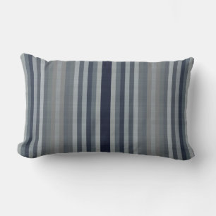 Navy Grey Stripes Lumbar Cushion