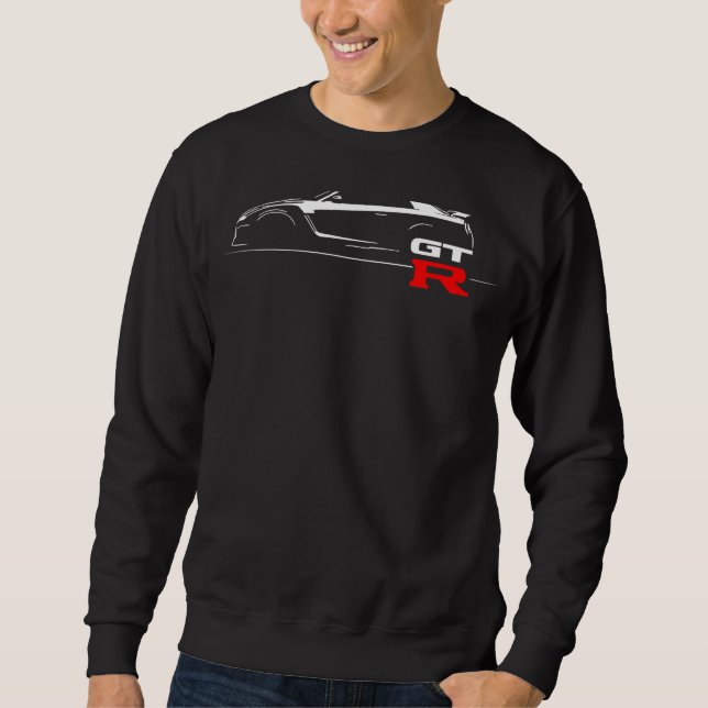 Navy GTR Supercar Turbo Niss Car R34 R35 T-Shirt Sweatshirt (Front)