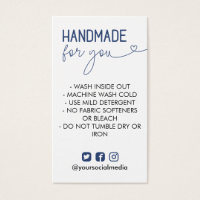 Navy Handmade For You Wash Instructions