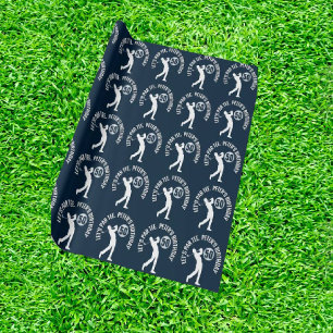 Navy Happy Birthday MAN Golfer Wrapping Paper