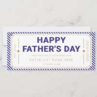 Navy Happy Father's Day Gift Voucher Card