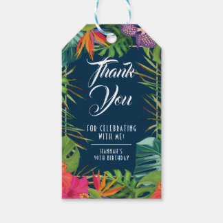 Navy Havana Nights Floral Tropical Party Favour Ta Gift Tags