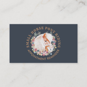 Navy Horse Pony Ride Walk Breed Appointment Business Card