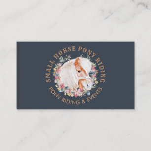 Navy Horse Pony Ride Walk Breed Farm Business Card