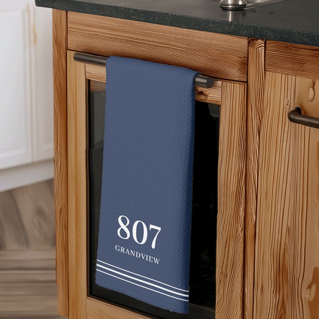 Navy | House Number & Street Name Tea Towel (Creator Uploaded)