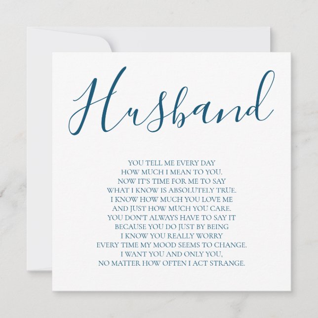Navy Husband poem from wife Card (Front)
