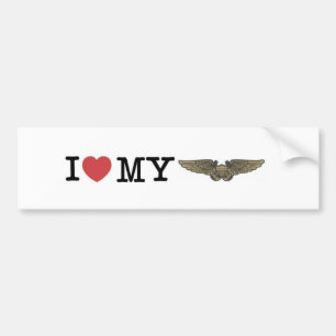 Navy - I heart my NFO Bumper Sticker