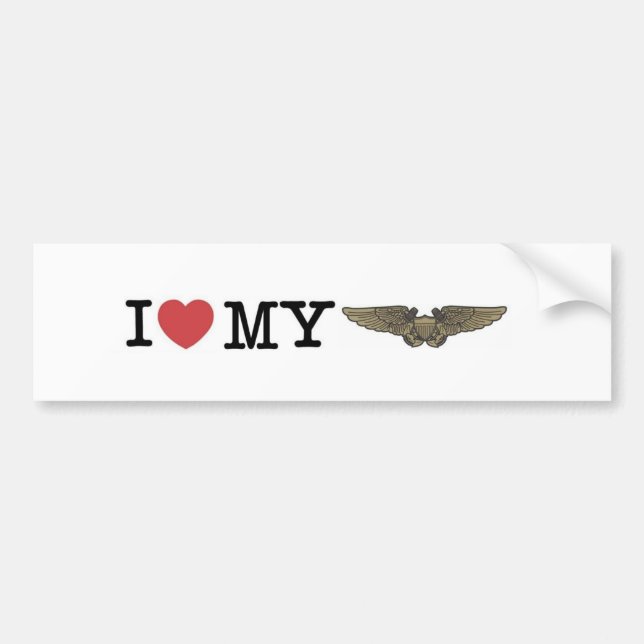 Navy - I heart my NFO Bumper Sticker (Front)