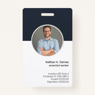 Navy ID   Employee Photo ID Company Security ID Badge