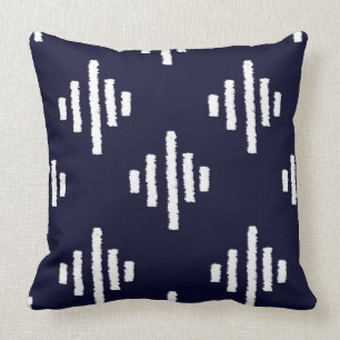 Navy Ikat cushion