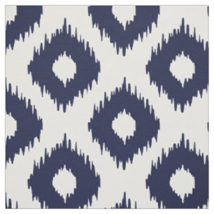 Navy Ikat Pattern Fabric