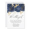 Navy Indigo Blue & Gold Floral Wedding