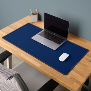 Navy Indigo Solid Color Classic and Elegant Desk Mat