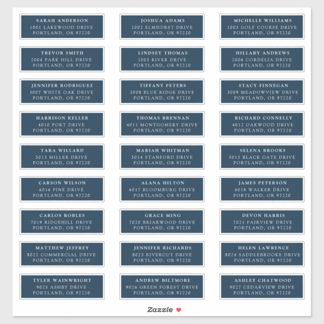 Navy | Individual Guest Address Labels (Sheet)