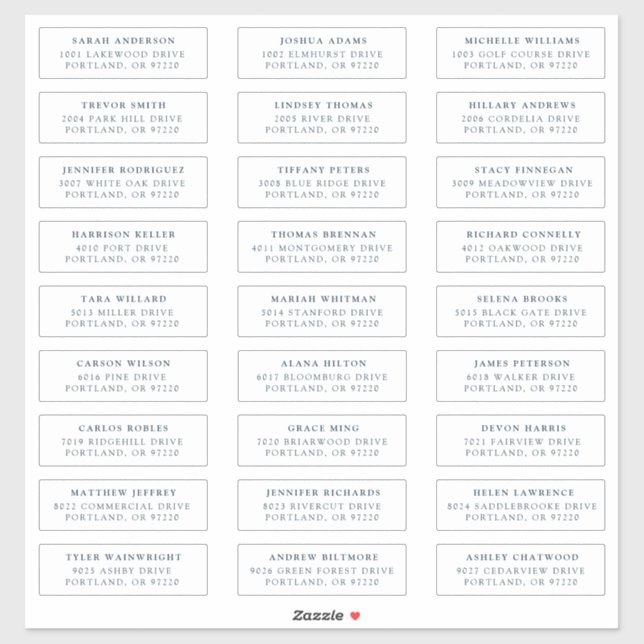 Navy | Individual Guest Address Labels (Sheet)