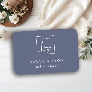 Navy Ink Blue Custom Promotional Business Logo Name Tag
