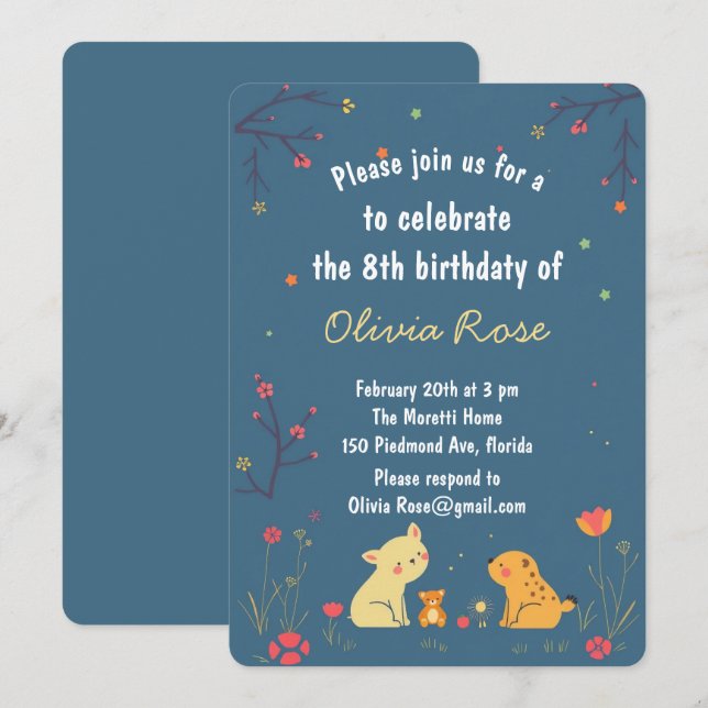 Navy Kids Birthday Card Fun Nautical Party (Front/Back)