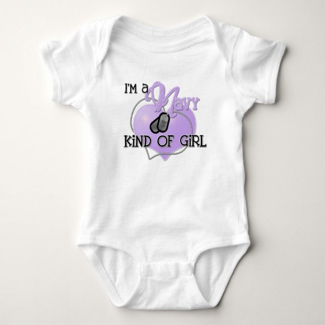 Navy Kind of Girl Baby Bodysuit (Front)