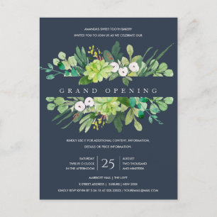 NAVY KRAFT FOLIAGE FRAME GRAND OPENING CEREMONY POSTCARD