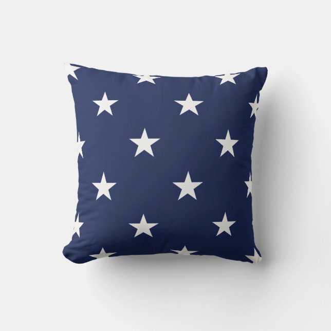 Navy Large Stars Pillow (Front)