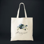 navy light blue flowergirl wedding tote bag<br><div class="desc">A lovely floral garland design with elegant dusty blue and navy blue flowers.</div>