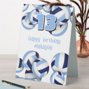 navy light blue volleyballs kids birthday party