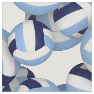  navy light blue volleyballs pattern fabric