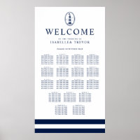 Navy Lighthouse Nautical | 17 Table Seating Chart