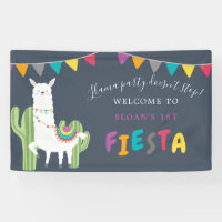 Navy Llama Fun Cactus Birthday Party Welcome