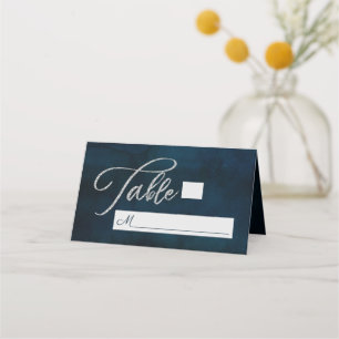 Navy Lustre Dark Blue Seating Wedding Table Number Place Card