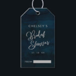 Navy Lustre Dark Blue Silver Bridal Display Shower Gift Tags<br><div class="desc">Navy Lustre Dark Blue Watercolor Design,  with Silver Sparkle Typography,  and beautiful watercolour background texture. With Modern Chic Script Fonts. A trendy & Luxurious style - Personalised Wedding Bridal Shower Display Gift Tags!

 ~ Check my shop to see the entire wedding suite for this design!</div>
