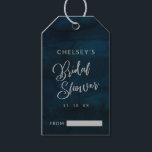 Navy Lustre Dark Blue Silver Bridal Display Shower Gift Tags<br><div class="desc">Navy Lustre Dark Blue Watercolor Design,  with Silver Sparkle Typography,  and beautiful watercolour background texture. With Modern Chic Script Fonts. A trendy & Luxurious style - Personalised Wedding Bridal Shower Display Gift Tags!

 ~ Check my shop to see the entire wedding suite for this design!</div>