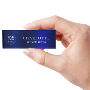 Navy Magnet Custom Logo Office Employee Staff Name Tag