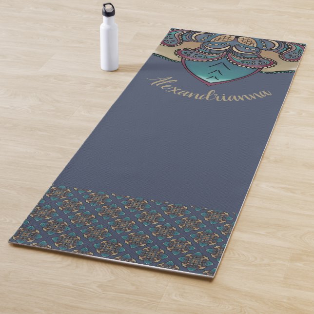 Navy Mandala Pilates Yoga Exercise Yoga Mat (In Situ)