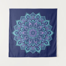 Navy Mandala Tapestry